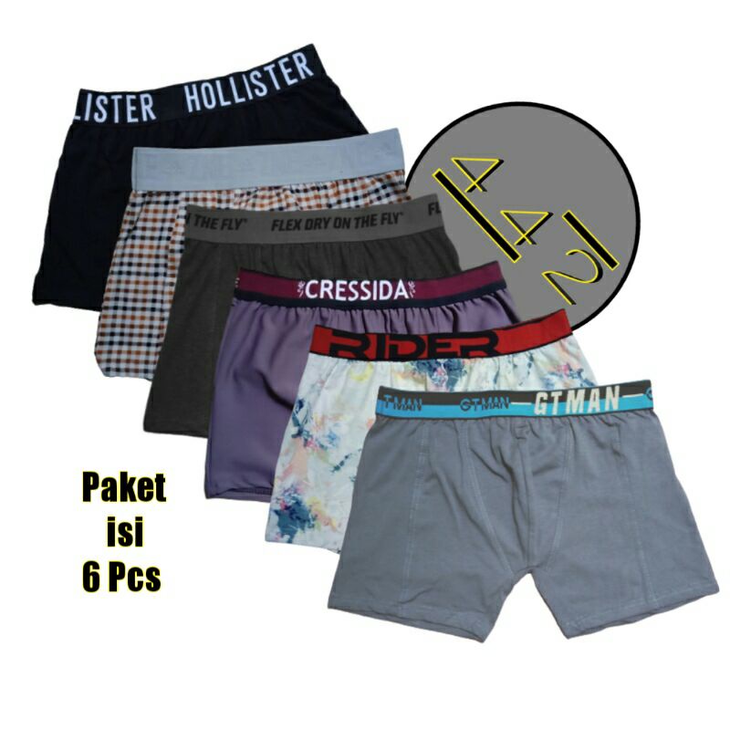 Celana dalam pria Boxer isi 6 Pcs