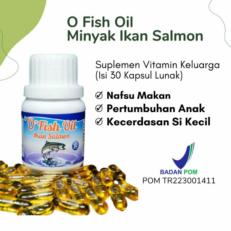 O Fish Oil Salmon (25 Botol) Minyak Ikan Salmon Omega 3 Vitamin Anak Penambah Nafsu Makan