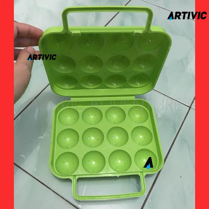 Tempat Telur Isi 12 Egg Holder Case Outdoor Camping Masak Portable