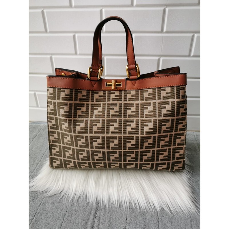 FENDI PEEKABOO XLITE KANVAS TOTE BAG WANITA FENDI IMPORT PREMIUM TOTEBAG WANITA BRANDED