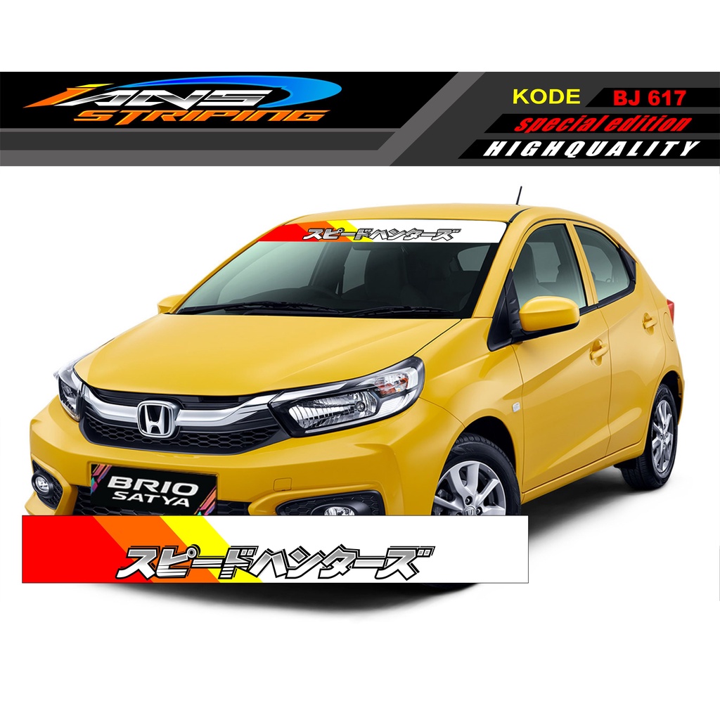 STICKER KACA DEPAN MOBIL JAZZ / BRIO / AGYA / AYLA / YARIS / MOBILIO / SEDAN BJ617