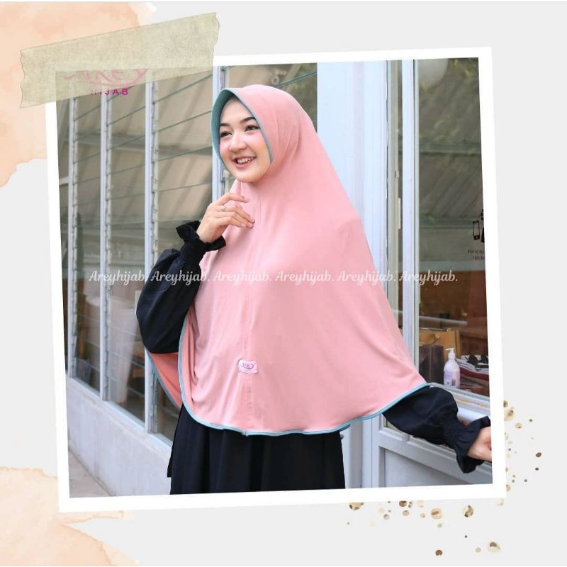HIJAB INSTANT AREY SYAR'I LIST JERSEY//JILBAB JUMBO SYARI LIST BY AREY HIJAB-3