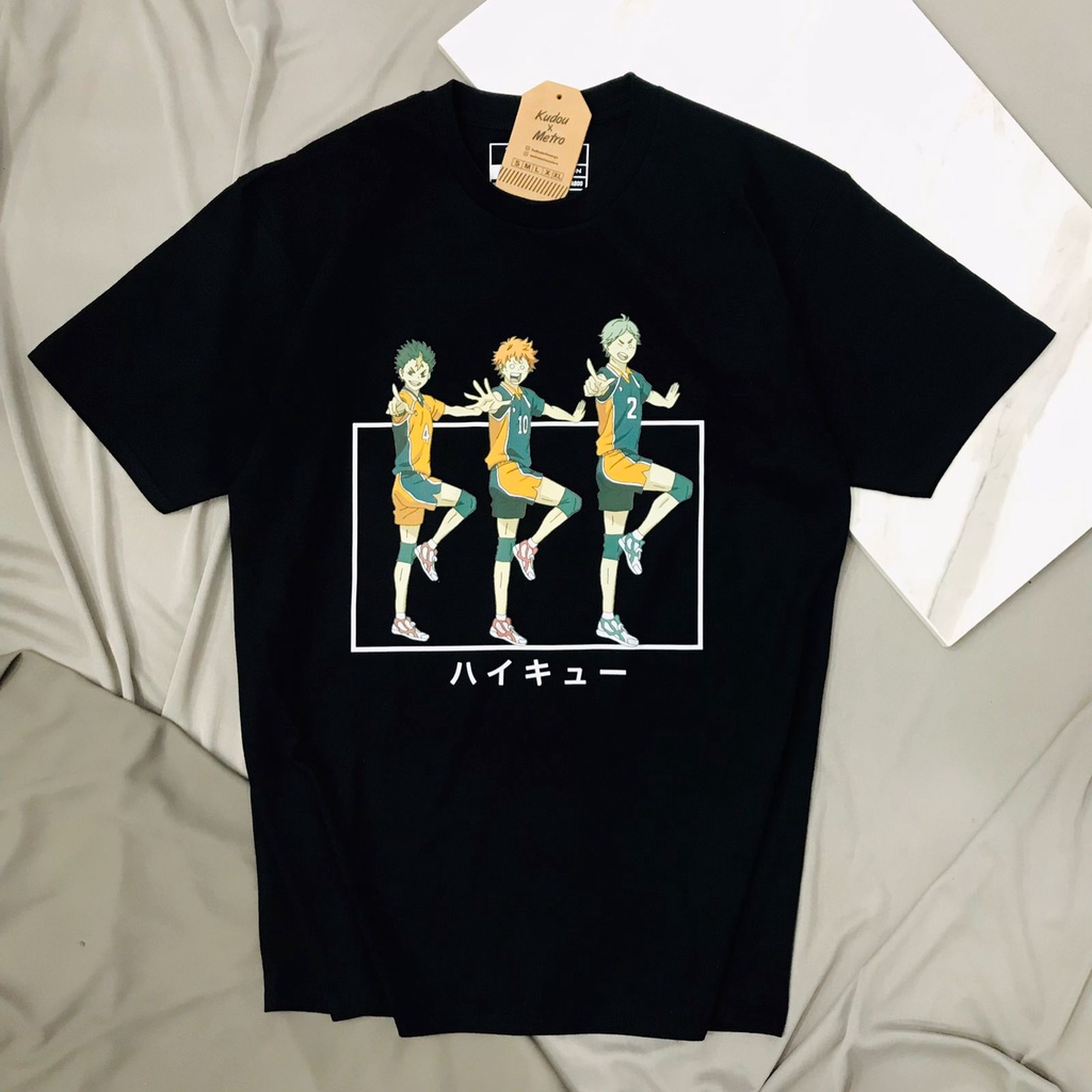 Tshirt Trio Baka Karasuno Anime Manga Haikyuu Premium Unisex