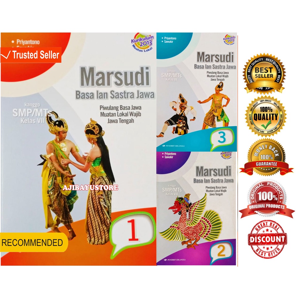 BUKU MARSUDI BASA LAN SASTRA JAWA SMP MTS KELAS 7 8 9 VII VIII IX KURIKULUM 2013 PRIYANTONO ERLANGGA