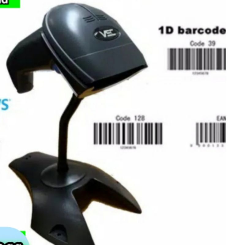 Barcode scanner Otomatis scan VSC BS 1000 Kabel Usb Plus Stand
