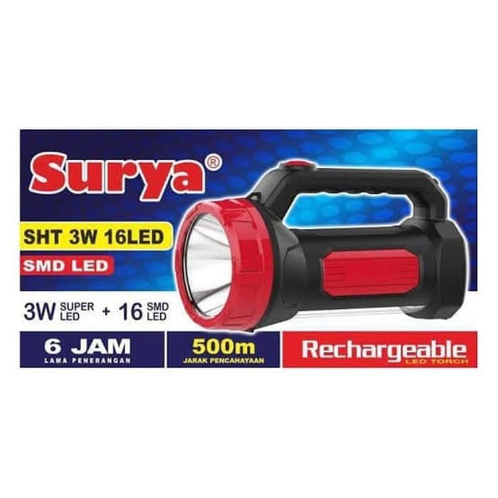 SENTER LED SURYA SHT 3W 16 LED ADA EMERGENCY Surya SHT 3W 16LED SMD