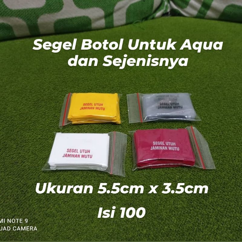 Segel Botol Aqua ukuran 5.5 x 3.5 isi 100 segel utuh jaminan mutu tebal khusus diameter 32