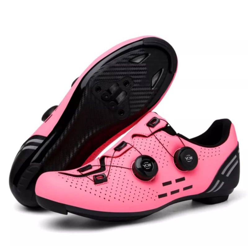 Sport Sepatu Multi Cleat Sepeda Roadbike MTB Sepatu Cleats BOA Cycling Shoes Sepatu Gowes Road bike Mountain Bike Pink
