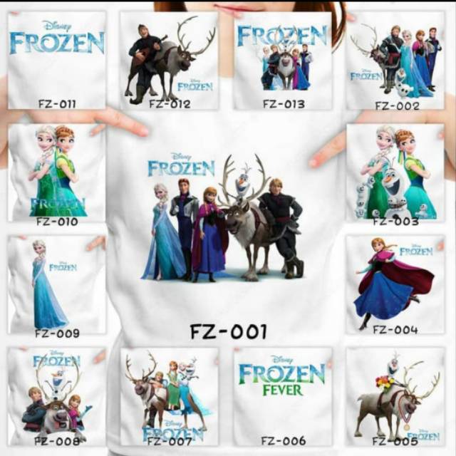 Kaos Anak / Baju Anak Frozen - Motif dan Desain Bisa Custom Sendiri