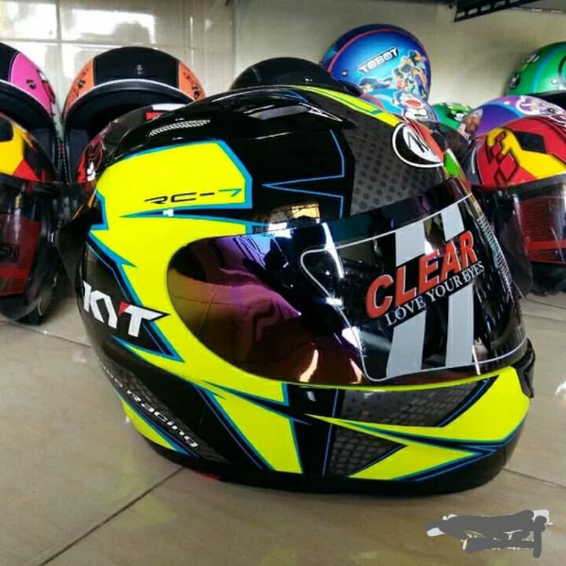 Kaca Visor KYT RC7 SEVEN R10 K2 RIDER MDS VICTORY RAINBOW PELANGI CEMBUNG Bening Hitam Darksmoke