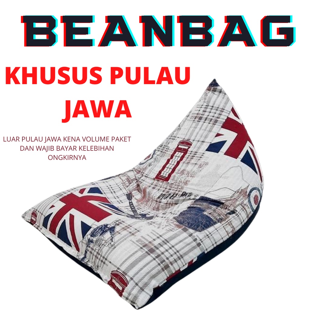 Bean Bag Triangle Plus isi Size Medium Dewasa Motif/ Kursi Santai Bean Bag Murah