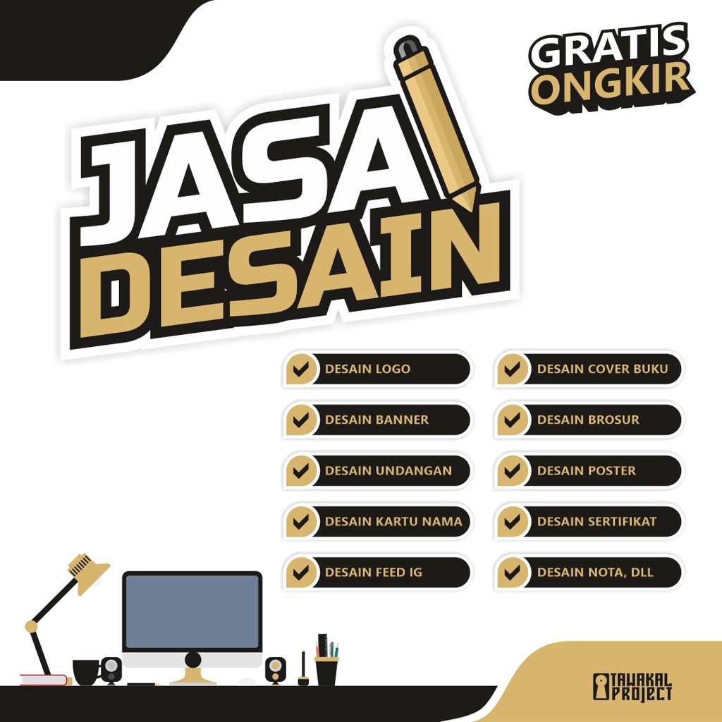 Jasa Desain Logo / Banner / Spanduk / Kartu Nama / Undangan / Poster / Cover Buku / Feed Instagram / ID CARD / NOTA / SERTIFIKAT,