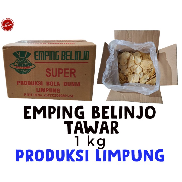 

Emping Belinjo Tawar 1 kg - "Bola Dunia" produksi Limpung