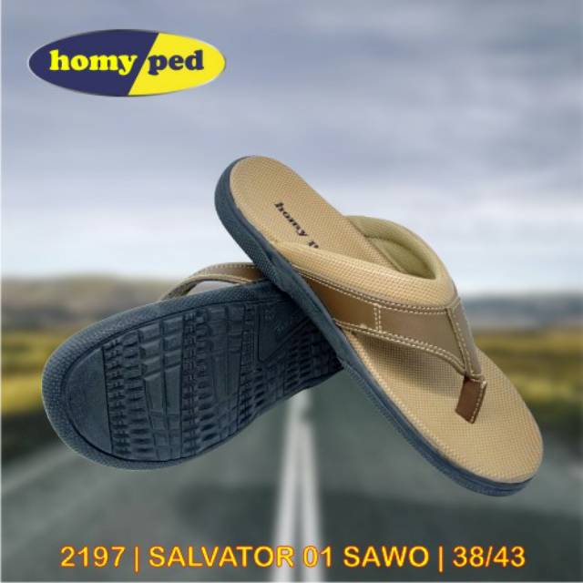 Sandal Homyped Pria Japit | Homyped Salvator 01 Sawo