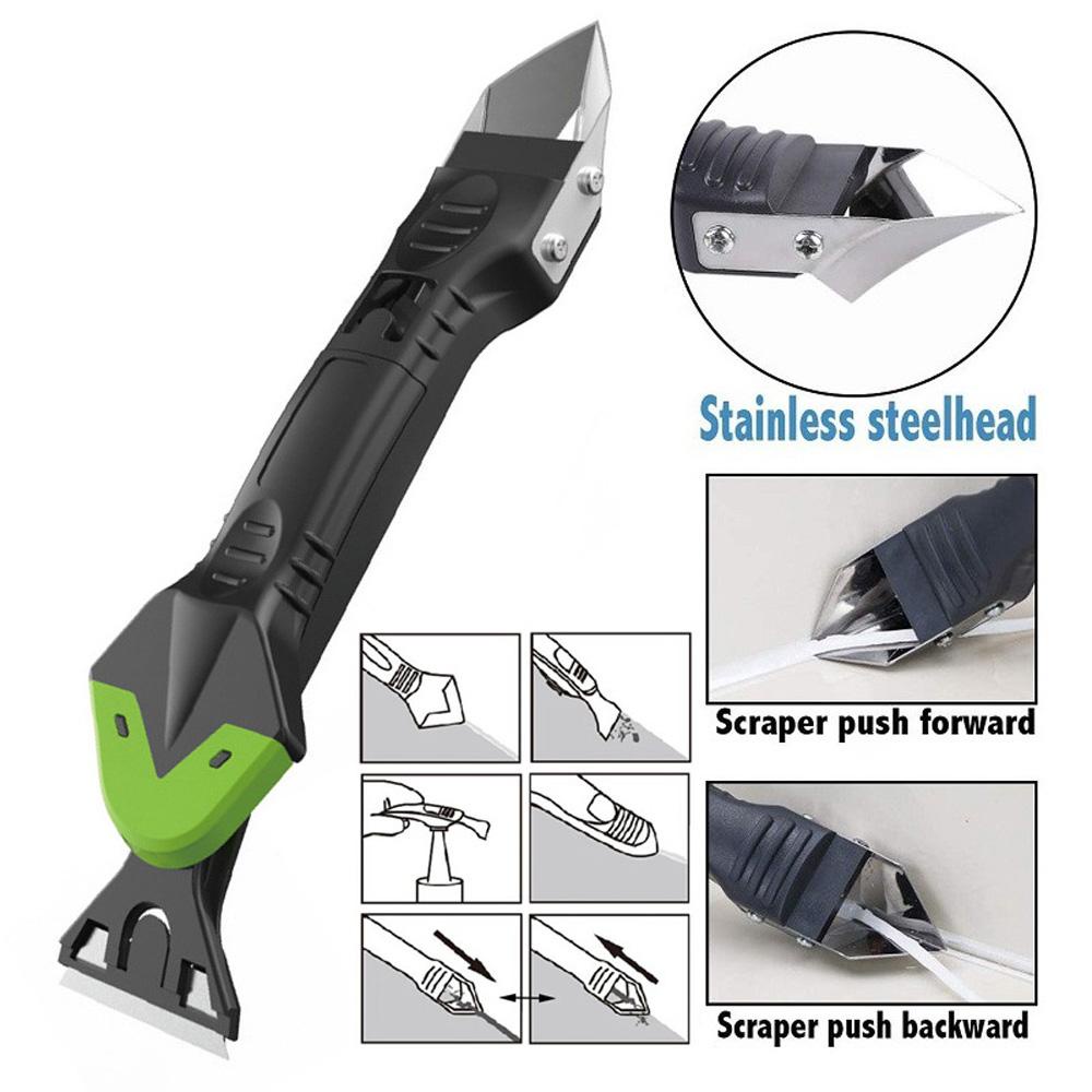 Solighter Sealant Scraper Halus 5in1 Sealant Tools Kit Nat Silikon Trowel Scraper Corner Caulking Tool