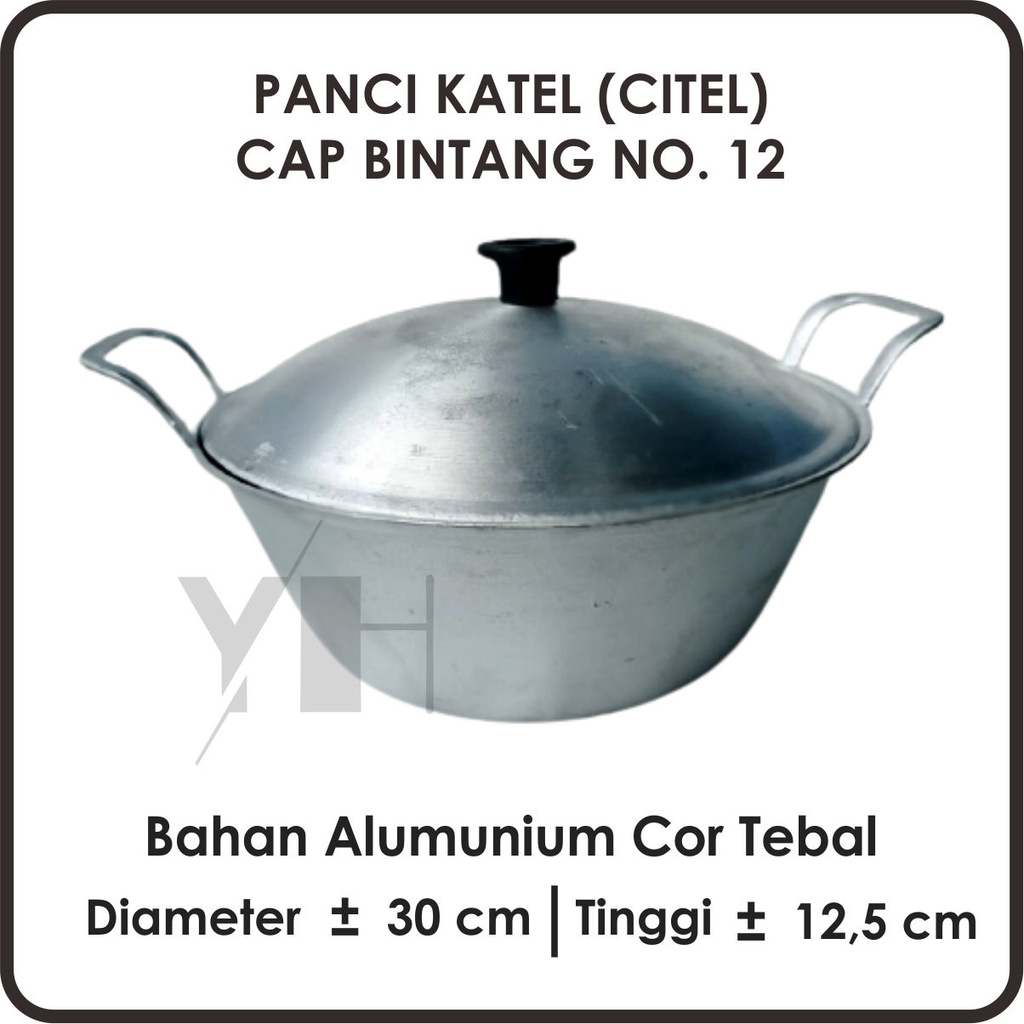 panci katel (citel) ukuran 12 citel no 12 bahan alumunium