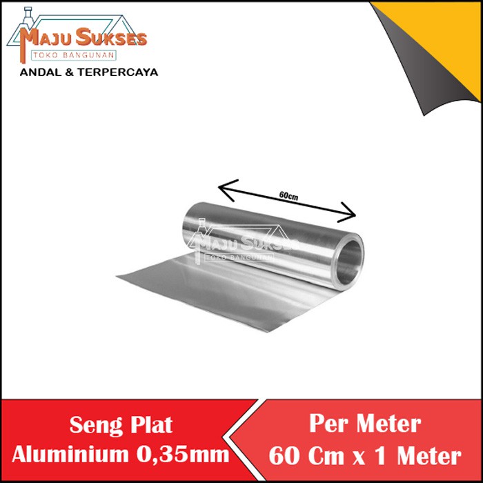 SENG PLAT ALUMUNIUM 0,35MM PERMETER 60CM x 1 METER