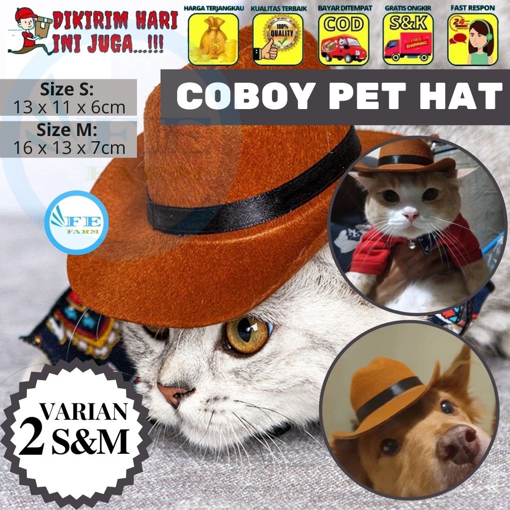 Topi Kucing Anjing Lucu Stylish Menjadikan Tampilan Hewan Peliharaan Lebih Menarik dan Fashionable FEFARM