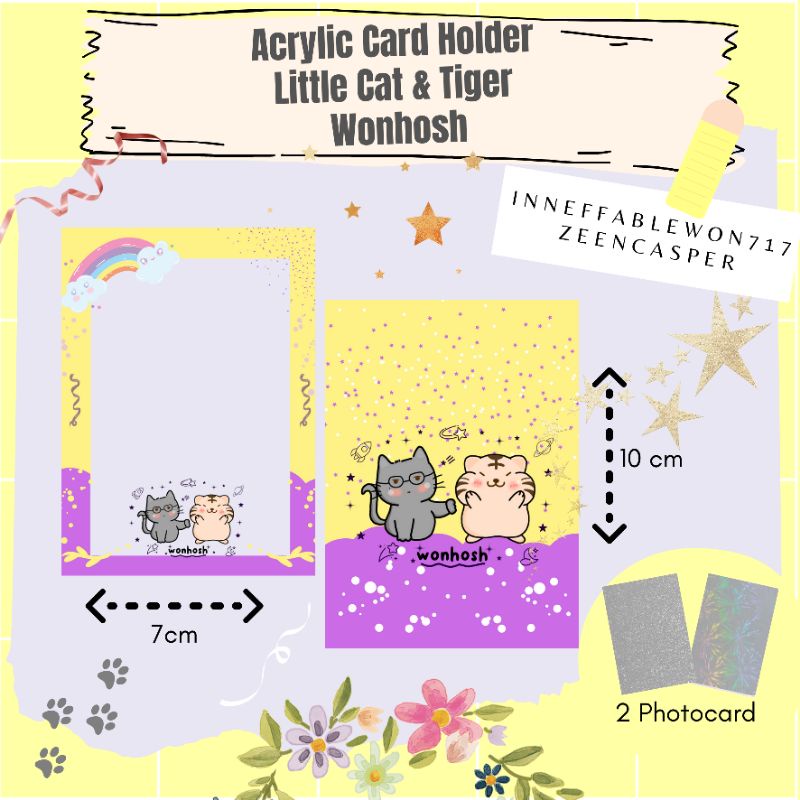 Card Holder Acrylic Little Cat & Tiger WonHosh