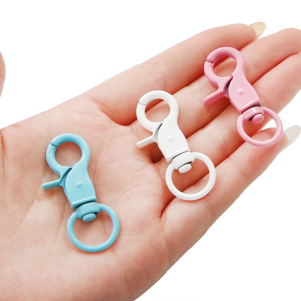 4PCS Colorful Key Chain Ring Metal Lobster Clasp Clips Bag Car Keychain DIYJewelry Accessories Key Hooks Hook Up Base Findings