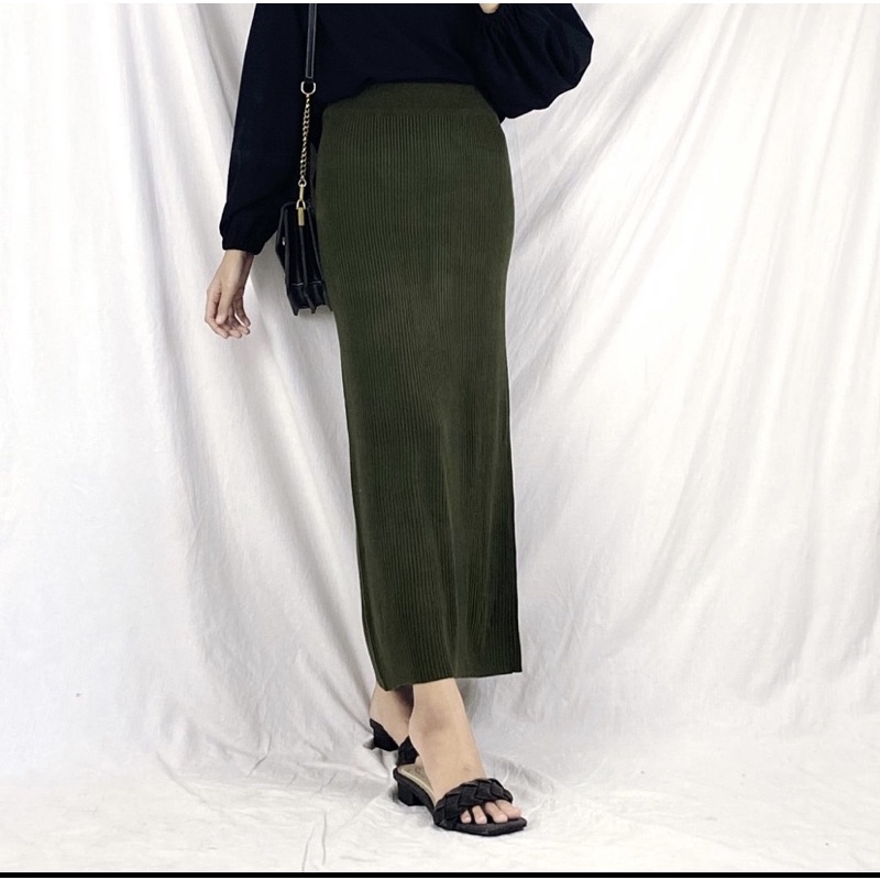 rok span rajut /rok rajut [premium] tebal-Army