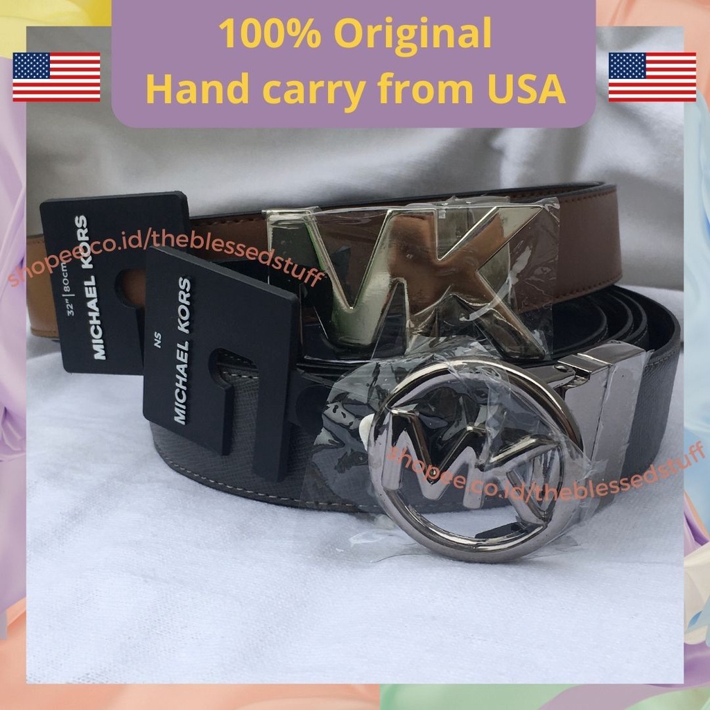 Michael Kors MK Logo Reversible Belt for Men 100% Original USA / Ikat Pinggang Pria