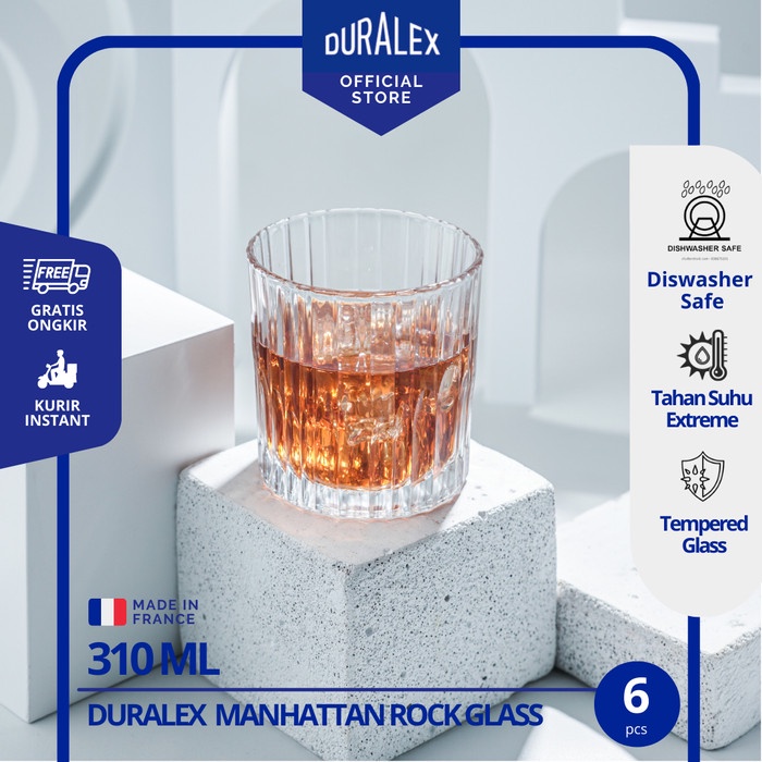 Duralex Manhattan Gelas Jus Uk 310Ml ( Tempered Glass ) - Set Of 6