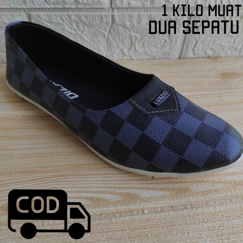 Sepatu Wanita Flat Shoes Kerja Kantoran Balet Cewek Slip On Sol Karet Lentur