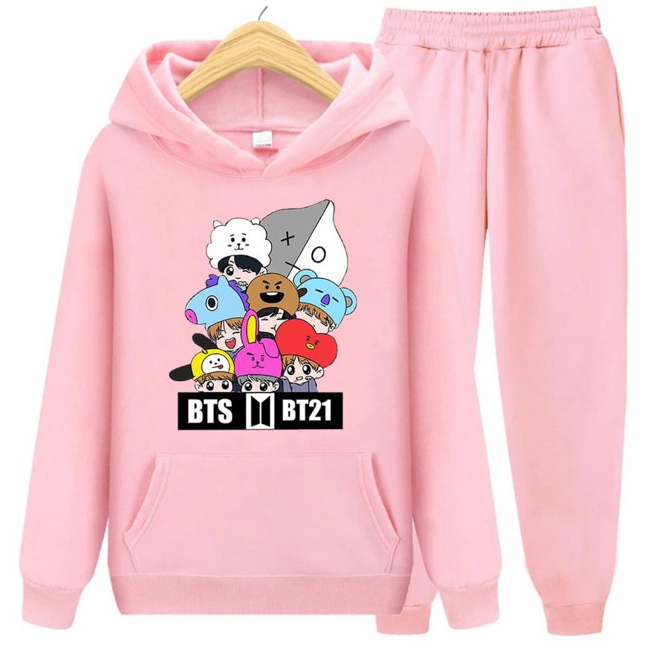 ¥✛₨ Setelan Sweater BTS Collab Korea / SET Hoodie BTS Collab Anak-Remaja-Dewasa ✩