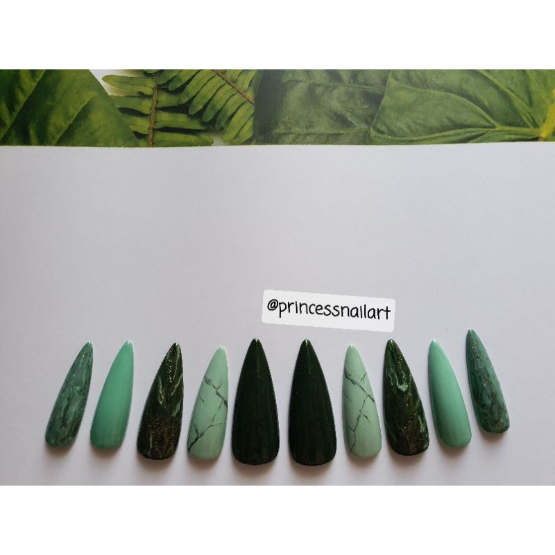 Nail Art handmade by Princess / Acrylic nail art marble / kuku palsu marble / kuku pengantin