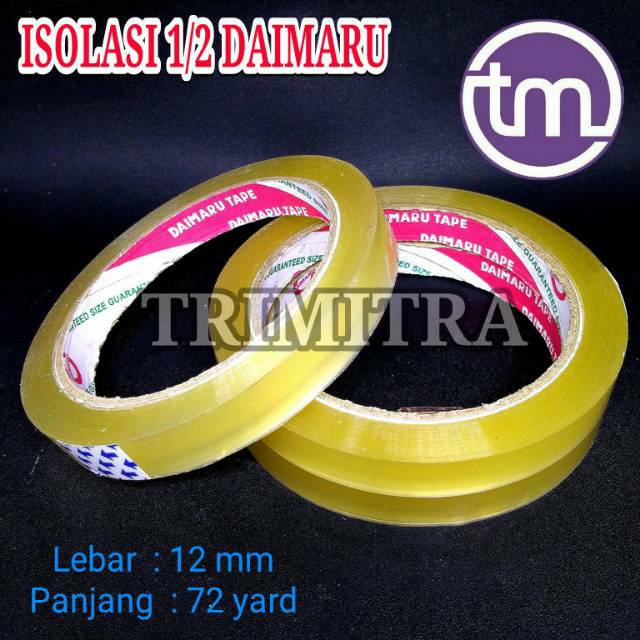 

ISOLASI 12MM DAIMARU LAKBAN SELOTIP OPP BENING KECIL KADO DAIMARU