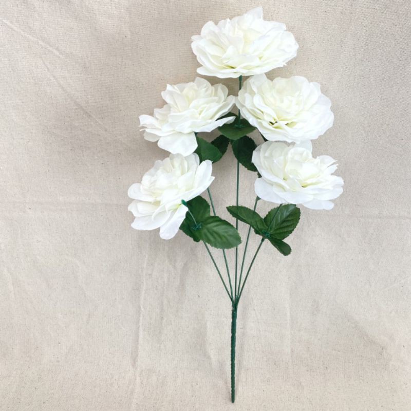 Bunga Artificial Gardenia Tropis X5 (satuan) Bunga Artificial / Bunga Plastik / Bunga Dekorasi-Putih Gading