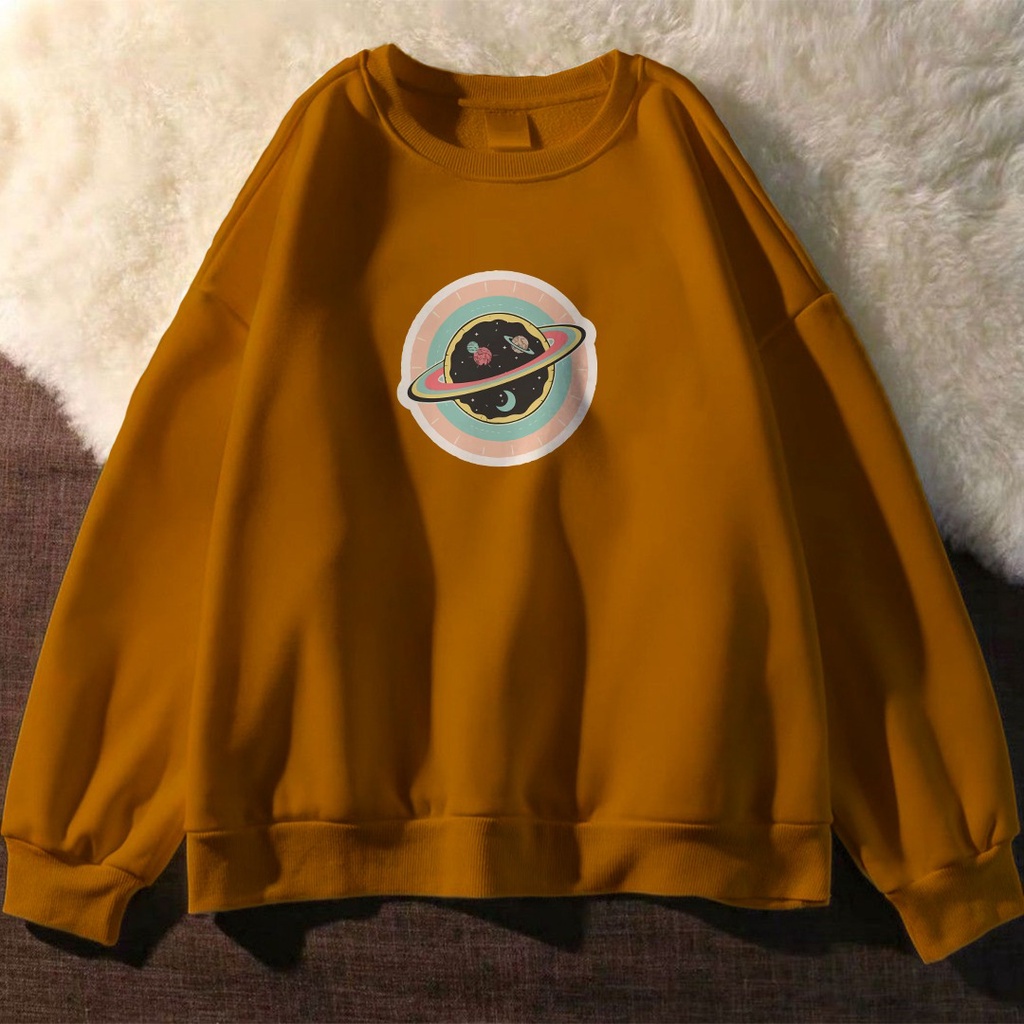 UNIVERSE ON CIRCLE SWEATER UNISEX FLEECE TEBAL CREWNECK PREMIUM