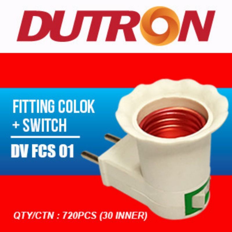 Fitting Lampu Dutron E27 Fitting Colok + Saklar -SATUAN ECERAN-