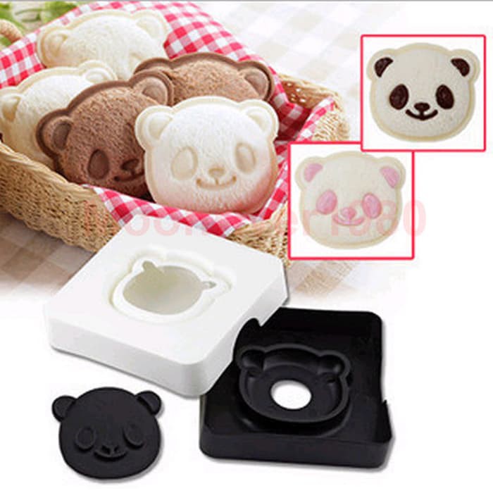 Set Cetakan Roti Kepala Panda Bread Mold Panda Bento Bread Maker