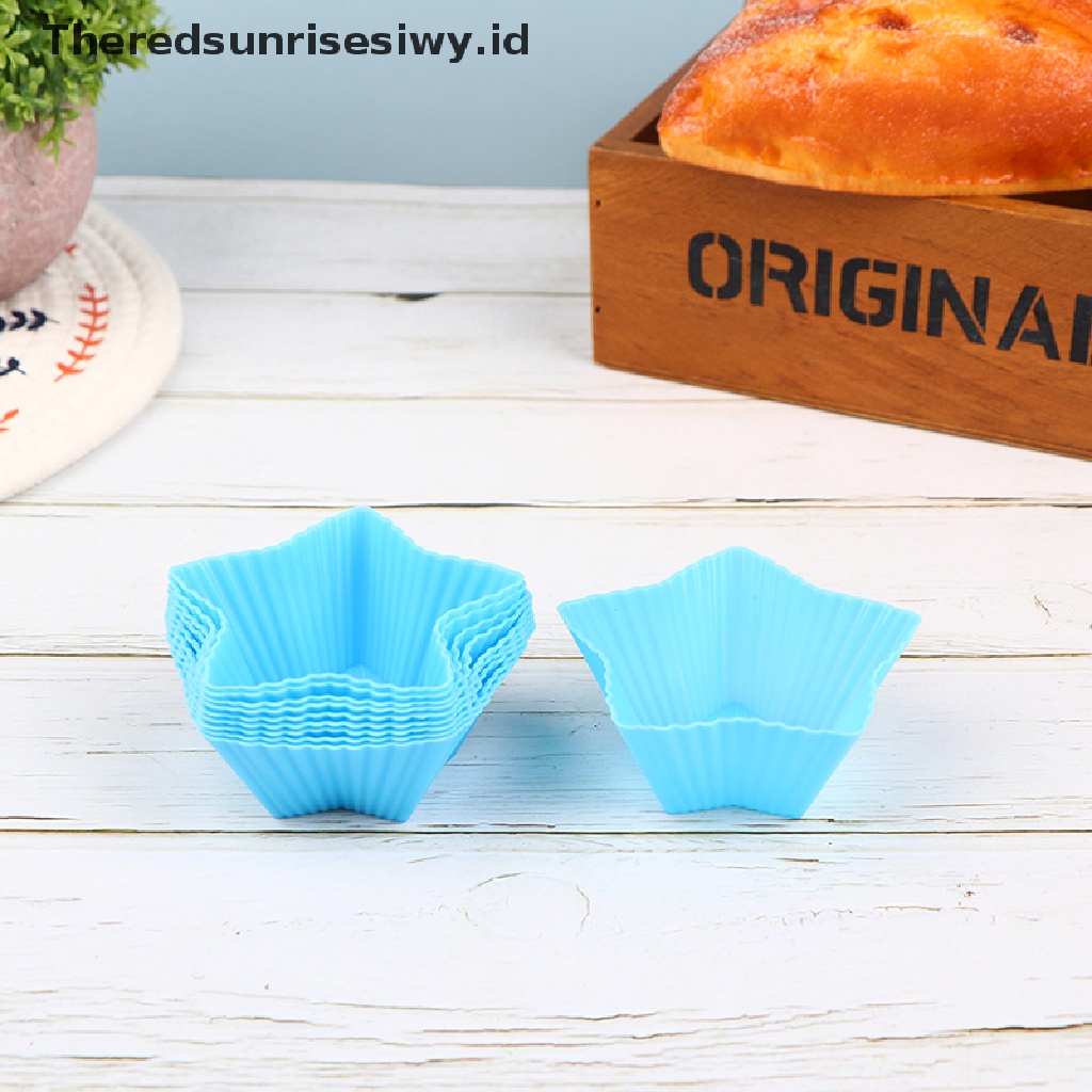 # Alat Rumah Tangga # 10pcs Cetakan Kue Bentuk Bintang Bahan Silikon