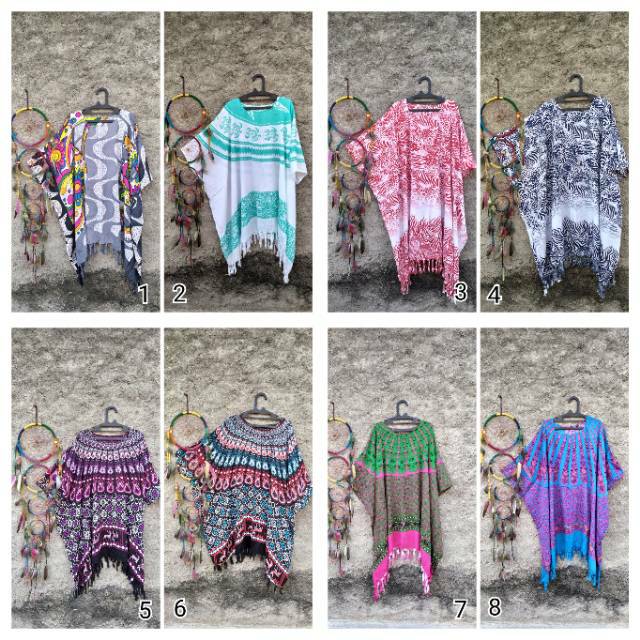 Ready Poncho baju  pantai  baju  etnik boho  Shopee Indonesia