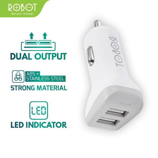 ROBOT RT-C06 Car Charger Mobil - 2 Port USB - Garansi Resmi 1 Tahun