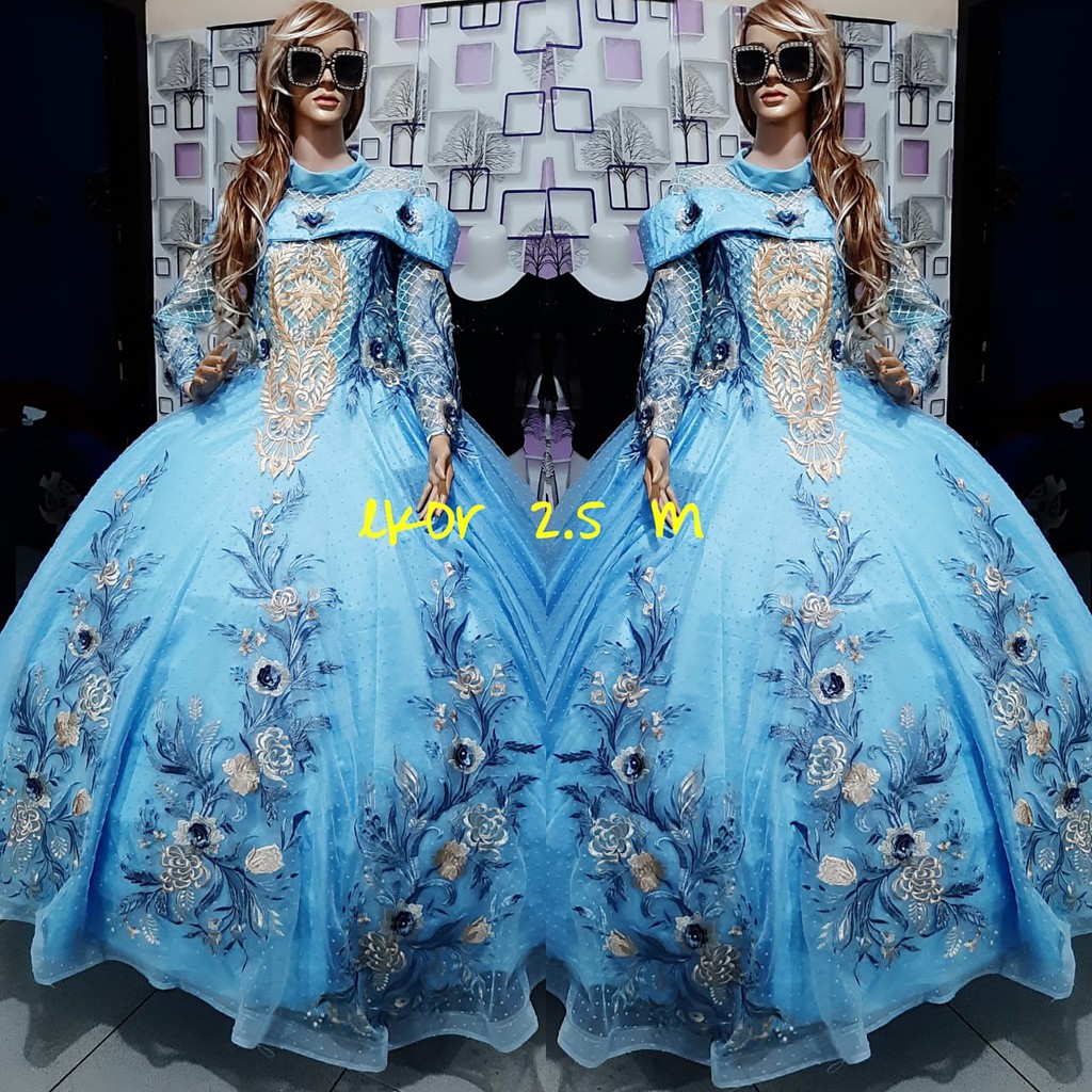 Gaun Pengantin Organza Dot