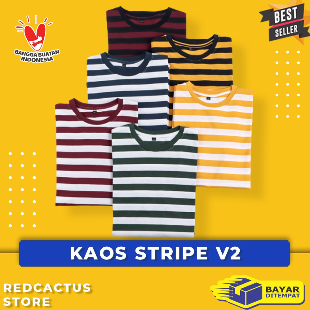 KAOS STRIPE SALUR BELANG GARIS  GARIS  PRIA  WANITA BAJU  