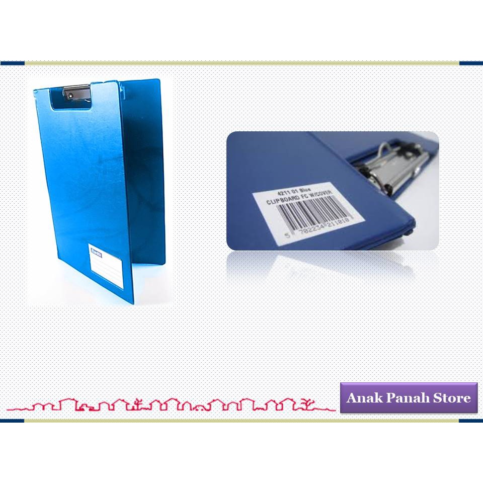 

Clip Board / Papan Ujian Plastik Uk. Folio + Cover Bantex 4211