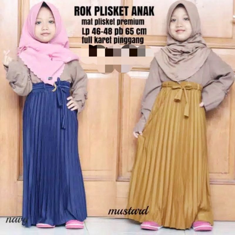 Rok Anak Plisket Umur 5 8 Tahun Plisket Premium