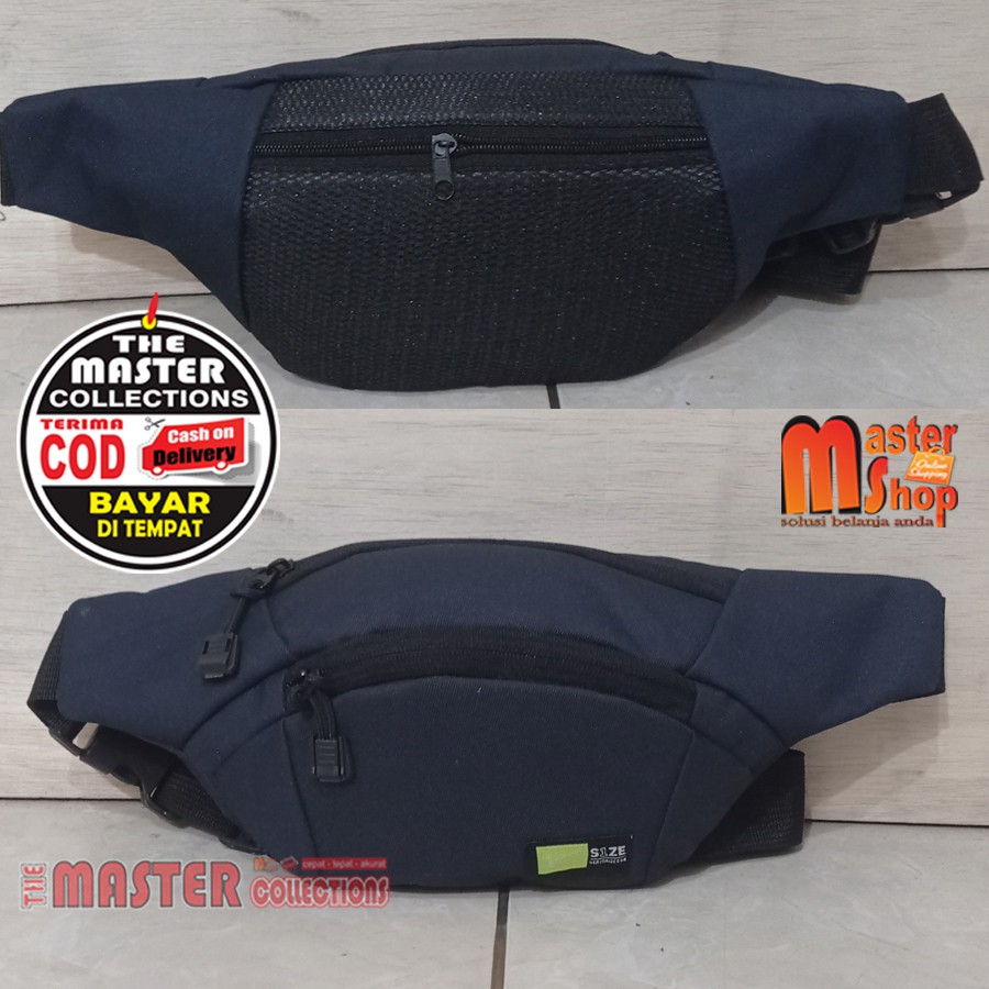 Waist Bag Rush - Visval - Hitam - Tas Pinggang - Murah Keren Slingbag Tas Messenger Murah