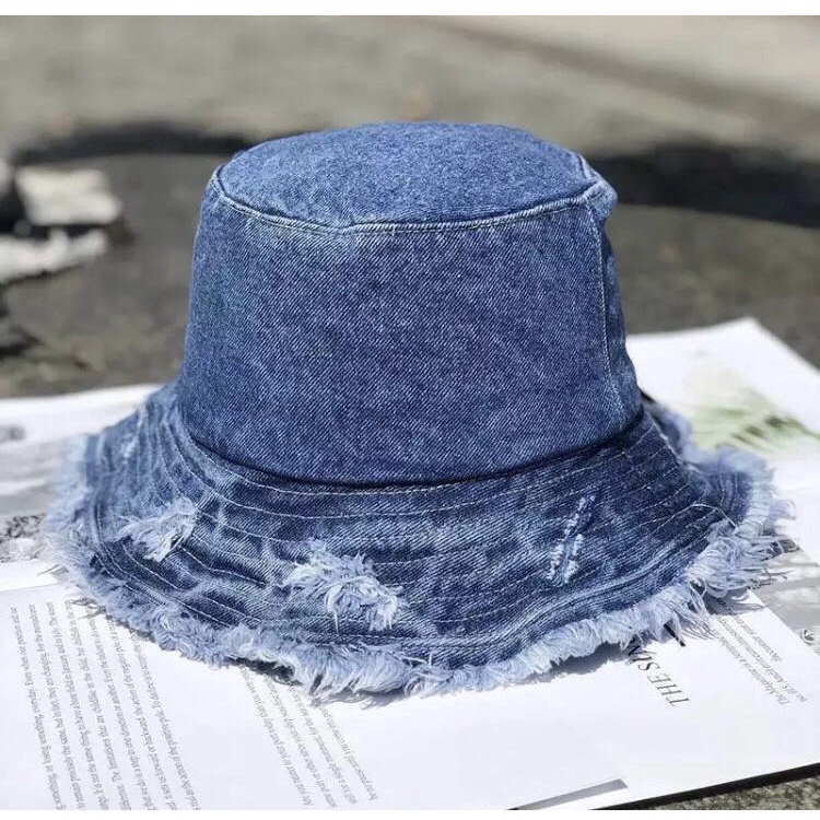 Topi Bucket Jeans Rawis Dewasa Bulak Balik Motif Rawis / Bucket Rawis Levis