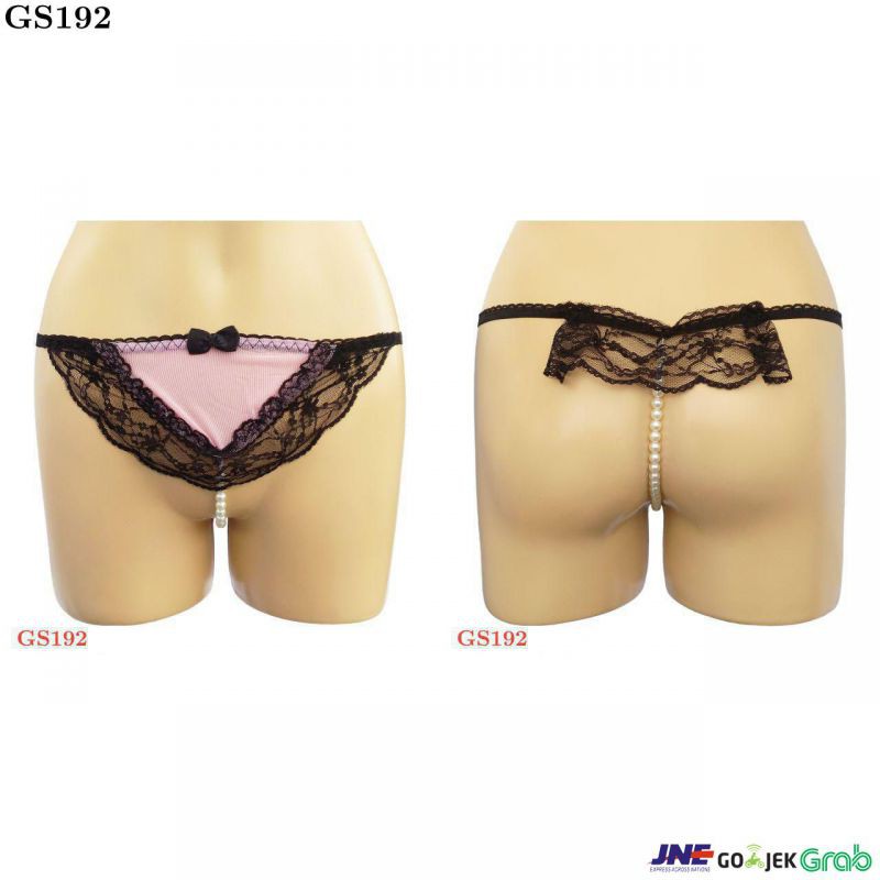 Celana Dalam GString Mutiara Pink Transparan
