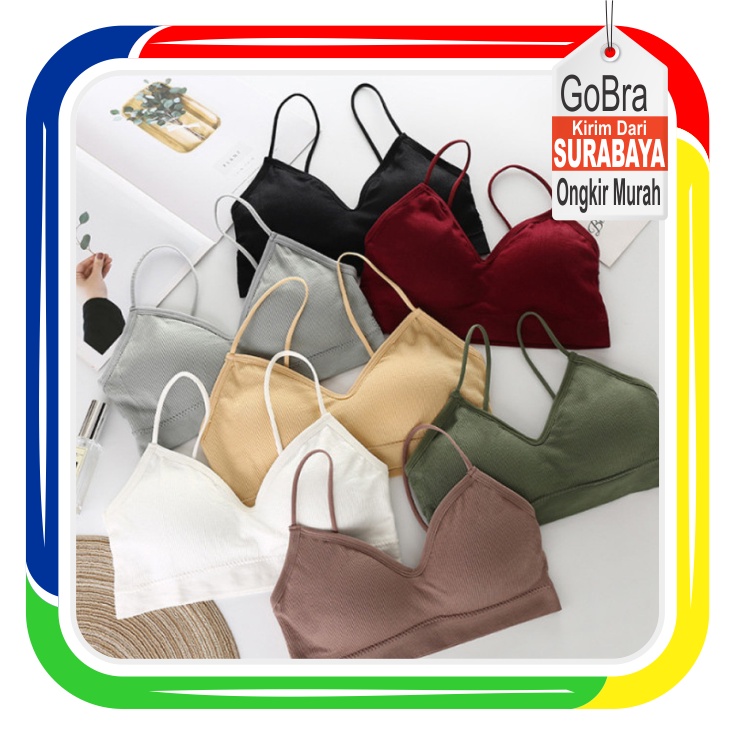 Gobra ♕ PW024 (Bahan Tipis) Bra Wanita Murah Fashion Korea Pakaian Dalam Push Up Bahan Katun Murah Import COD