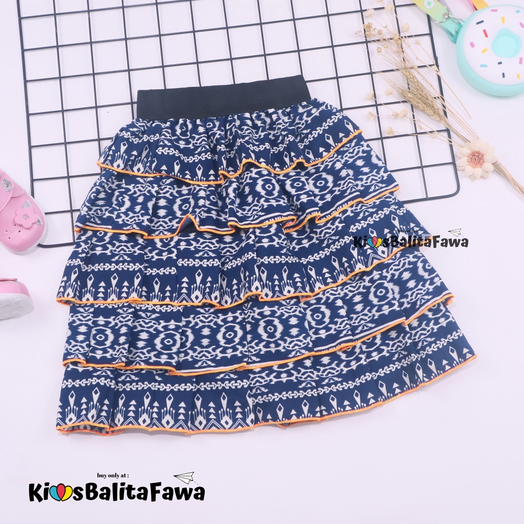 Rok Tumpuk Motif uk 1-9 Tahun / Skirt Pendek Polos Lucu Grosir Cewek Rok Anak Perempuan Cewek Murah babycinnamon