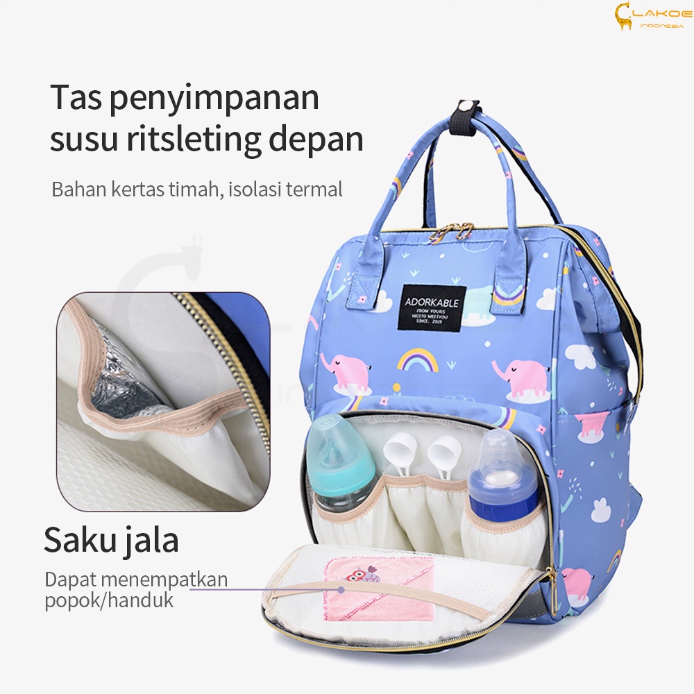 LAKOE Tas Bayi Multifungsi Baby diaper bag tas Perlengkapan bayi