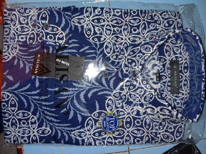 Kemeja Alisan, Alisan Batik Lengan Panjang, Batik Pria Slimfit, Batik Alisan Size S M L Xl