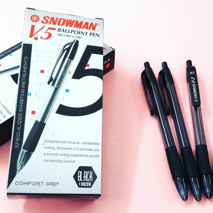 

PULPEN SNOWMAN V5 TINTA HITAM PER PCS